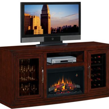 Baxter Electric Fireplace and Wine Cooler