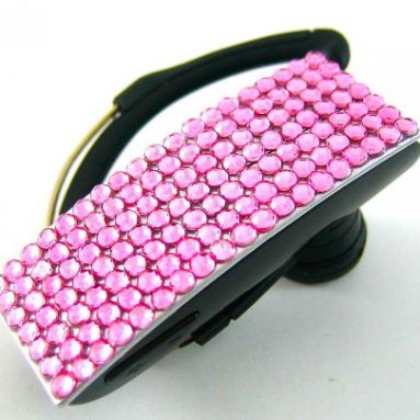 Pink Crystal Rhinestone Universal Bluetooth Earpiece Headset