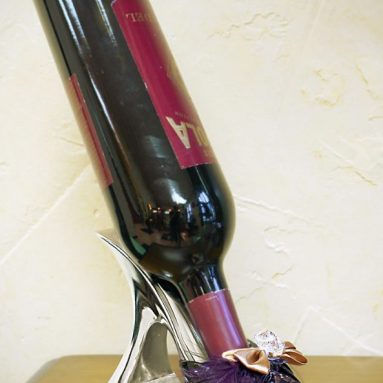 Purple Lace Metal Wine Bottle Holder