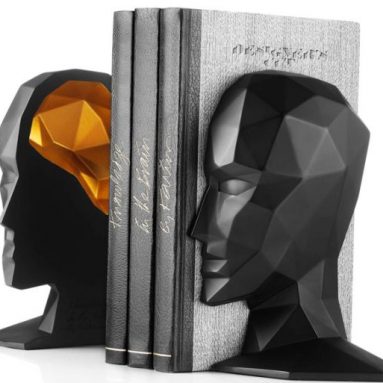 Brain Black Bookends