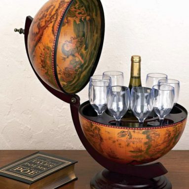 Tabletop 16th-century Italian Replica Globe Bar