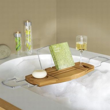 Bamboo bath caddy