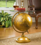 World Globe Glass-Topped Sculptural Table