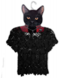 Clothing Hanger Black Cat Wearing Red Jacket