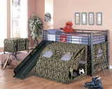 Coaster Kid’s GI Child Bunk Bed with Slide and Tent