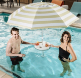 Coconut Cream Stripe Umbrella & Buoy