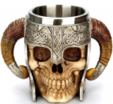 Coffee Mug Resin Striking Warrior Tankard Viking Skull