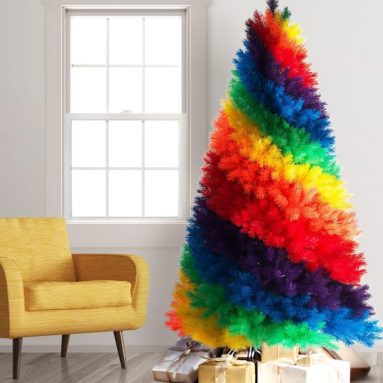Color Burst Rainbow Artificial Christmas Tree