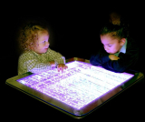 Colour Changing Square Bubble Table/Coffee Table Sensory LED with Remote Control