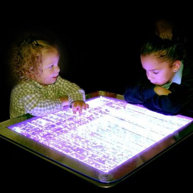 Colour Changing Square Bubble Table/Coffee Table Sensory LED with Remote Control