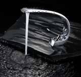 Contemporary Chrome Single Handle Curved Type Touch On Bathroom Sink Faucet