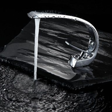 Contemporary Chrome Single Handle Curved Type Touch On Bathroom Sink Faucet