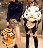 Cool Tiger Head 3D Large Plush Backpack