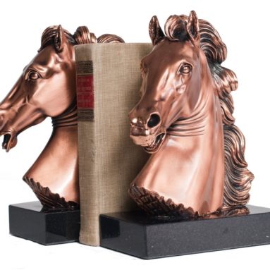 Copper Horse Bust Bookends
