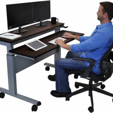 Crank Adjustable Height Sit to Stand Up Desk