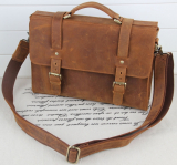 Crazy Horse Leather Briefcase Laptop Computer Messenger Bag
