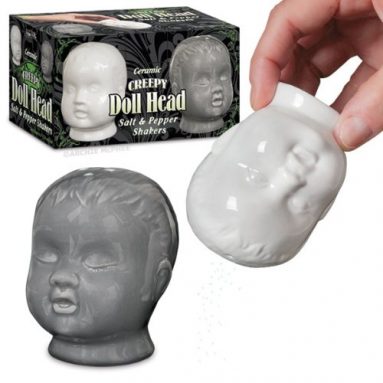 Creepy Doll head Salt and Pepper Shaker Set