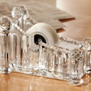 Crystal Clear Glass Tape Dispenser