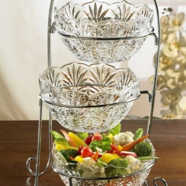 Crystal Portico 3-Tier Buffet Server