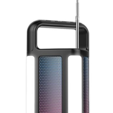 Cuboid Bluetooth Speaker FM Radio LED Light Power Bank All in One