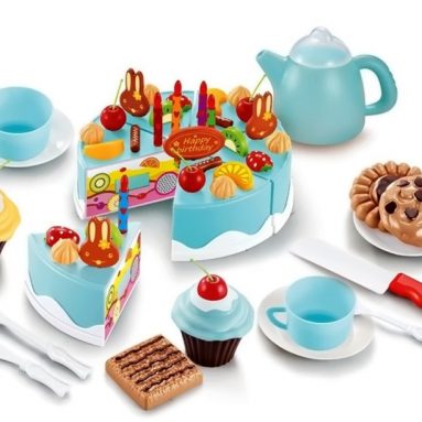 Cutting Fruit Birthday Cake Food Play Toy Set for Kids Children