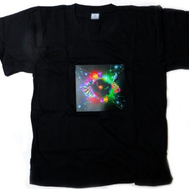 DJ LED Flashing Sound Activated Rainbow Speaker Rave Light Up Shirt