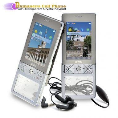 Damascus Touchscreen Cell Phone with Transparent Crystal Keypad