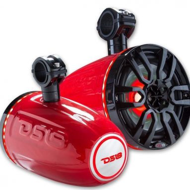 DS18 Hydro Pair of Red Marine 8 2-Way Wakeboard Tower Speakers