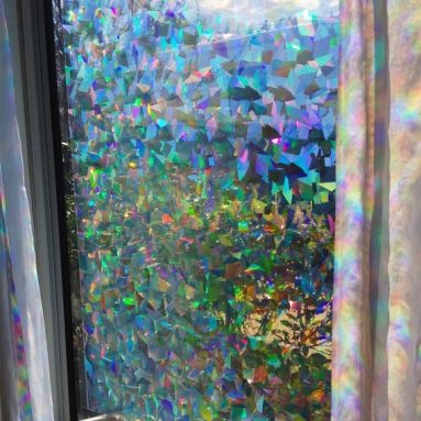 Decorative Window Film Holographic Prismatic Etched Glass Effect