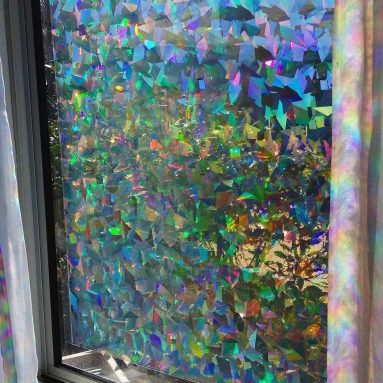 Decorative Window Film Holographic Prismatic Etched Glass Effect