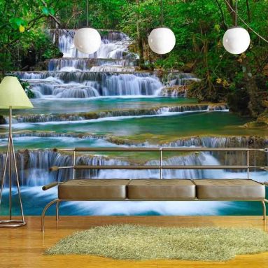 Deep Forest Waterfall in Kanchanaburi, Thailand