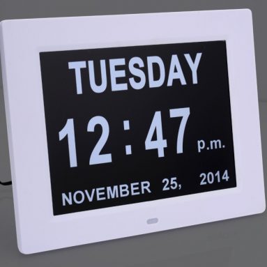 Digital Calendar Day Clock / with Non-Abbreviated Day & Month