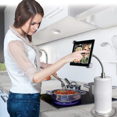 Digital Paper Towel Holder with Gooseneck Stand for iPad and Tablets