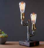 Dimming Industrial Steampunk table pipe lamp