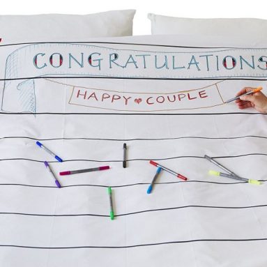 Doodle Cotton Duvet Cover to Personalise – Double-sided, with Wash-out Fabric Markers