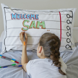 Doodle Cotton Pillowcase to Personalize and Decorate