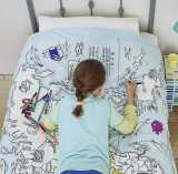 Doodle World Map Duvet Cover