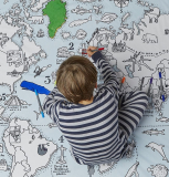 Doodle World Map Duvet Cover
