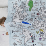 Doodle World Map Duvet Cover