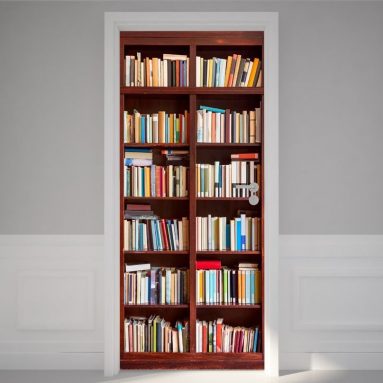 Door Wall Sticker Bookshelf