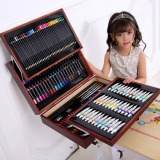 Double Open Wooden Box Children’s Art Brush Set