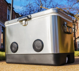 Double-Walled Stainless Steel Party Cooler with High-Powered Tailgating Bluetooth Speakers