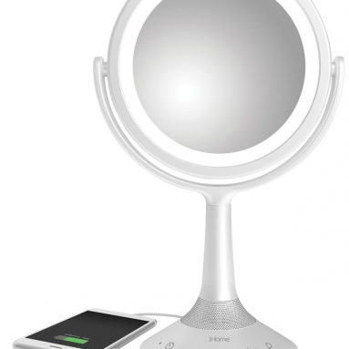 Double-sided Vanity Mirror with Bluetooth Audio / Speakerphone and USB Charging