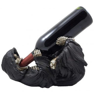 Drinking Grim Reaper Wine Bottle Holder Statue