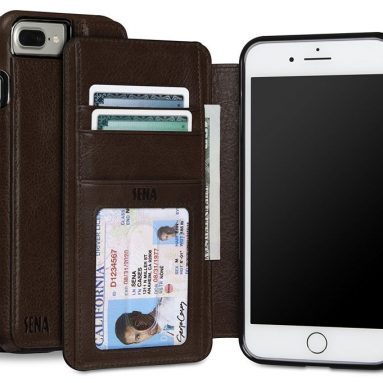Drop safe leather wallet book case for the iPhone 7 Plus