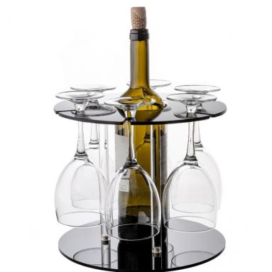 “Dual” Wine Bottle and Glass Holder Kitchen