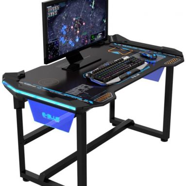 E-Blue USA Wireless Glowing LED PC Gaming Desk Table