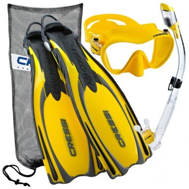 EBS Adjustable Mask Fin Dry Snorkel Scuba Gear Set