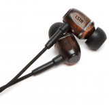 Ebony Wood Noise Isolating Earbuds with In-line Microphone