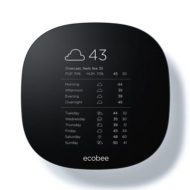 Ecobee3 Lite Thermostat, Wi-Fi, Works with Amazon Alexa